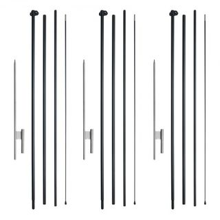 Kit de Poste de Bandera de Plumas, 3 Paquetes de Poste de Bandera Swooper de 16.3 pies, Postes de Bandera para Publicidad de Negocios al Aire Libre, con Estacas de Tierra y una Bolsa de Transporte...