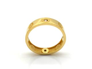 alianza oro 18k con piedra con circonita