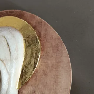 Virgen Niña Relieve Dorado Madera