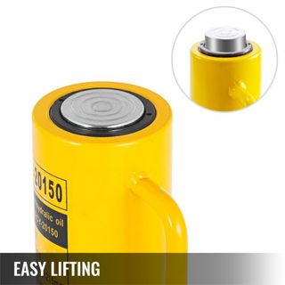 Gato Hidráulico, Cilindro Hidráulico de 20 Toneladas con Vástago Sólido, Cilindro Hidráulico de 6 Pulgadas de Carrera de Acción Simple, con Conector Rápido, Gato Hidráulico Sólido Portátil, Cilind...