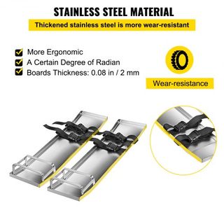 Tablones de Rodillas de Concreto 30'' x 8'' Tablones Deslizantes de Rodillas, Tablero de Rodillas de Acero Inoxidable, Par de Deslizadores de Concreto, con Correas para Tablero de Concreto para Ac...