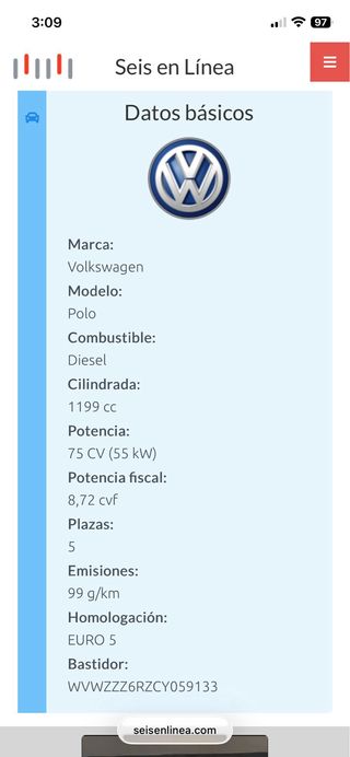 Volkswagen Polo 2012 TDi 75CV ¡¡MANTENIDO 100%!!