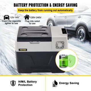 Refrigerador de Coche, Refrigerador de Coche de 12 Voltios, Congelador Portátil de 30 L con Ruedas y Asa, -4℉-68℉, Compresor Enfriador de 12/24V CC y 100-240V CA para Exterior, Camping