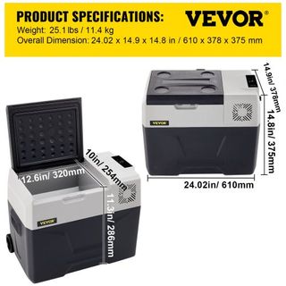 Refrigerador de Coche, Refrigerador de Coche de 12 Voltios, Congelador Portátil de 30 L con Ruedas y Asa, -4℉-68℉, Compresor Enfriador de 12/24V CC y 100-240V CA para Exterior, Camping