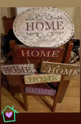 Cartel HOME de madera decorativo