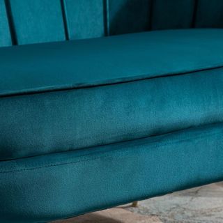 Divano a 2 posti in tessuto effetto velluto con braccioli, divano moderno con seduta imbottita, per soggiorno e camera da letto, 130X77X77Cm, alzavola