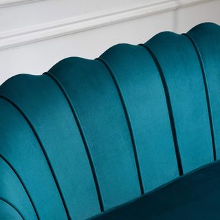 Divano a 2 posti in tessuto effetto velluto con braccioli, divano moderno con seduta imbottita, per soggiorno e camera da letto, 130X77X77Cm, alzavola