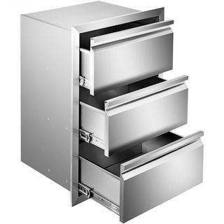 201 Cajón de Acceso Triple de Acero Inoxidable para Cocina Exterior BBQ Island 48.3 cm x 66 cm
