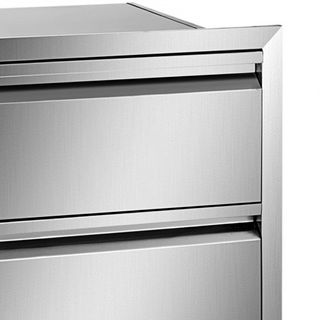 201 Cajón de Acceso Triple de Acero Inoxidable para Cocina Exterior BBQ Island 48.3 cm x 66 cm