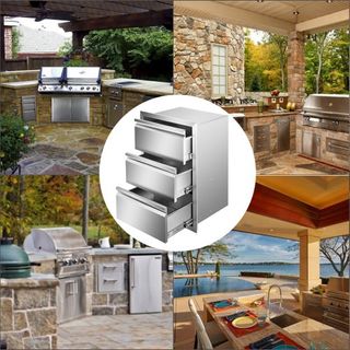 201 Cajón de Acceso Triple de Acero Inoxidable para Cocina Exterior BBQ Island 48.3 cm x 66 cm