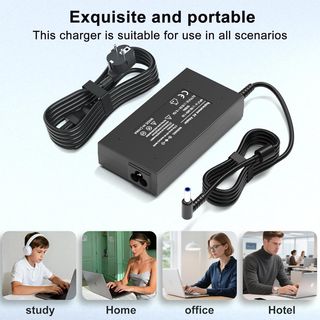 JEESTAM Cargador 120W 19.5V 6.15A 4.5x3mm HP Dock