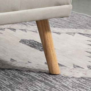 Divano letto 3 posti reclinabile con 2 braccioli smontabili, divano 3 posti imbottito trasformabile in tessuto e legno con portabicchieri per soggiorno e salotto, 181X77X78 cm, beige