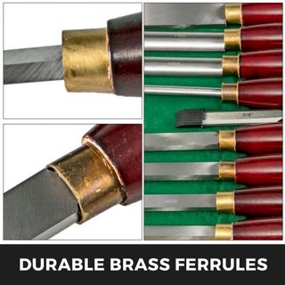 Juego de Cinceles de Madera de 8 Piezas Cinceles de Torno de 7 PULGADAS/17CM Cinceles de Carpintería de 9 PULGADAS Herramientas de Torno de Madera Cinceles de Madera Herramientas de Caja de Madera...