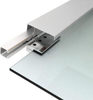 Puerta Corredera de Cristal con Rayas y Carril de Aluminio, 75 X 210Cm