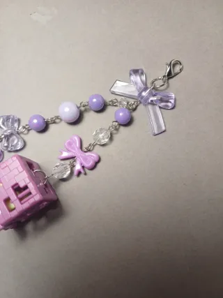 Llavero Minecraft Kinder Joy Morado