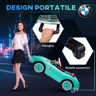 Macchina per Bambini a Doppia Porta con Licenza BMW 507, Macchina Elettrica per Bambini in PP e Acciaio con Clacson, Musica e Controllo Remoto, Verde