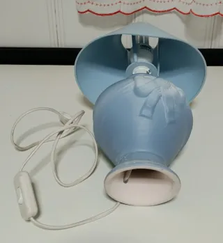 2 Lámparas Mesita Noche Azul/Blanco