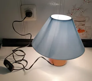 2 Lámparas Mesita Noche Azul/Blanco