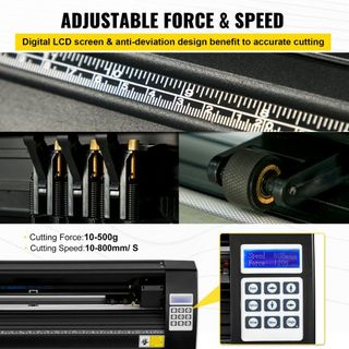 Tagliavinile da 28 Pollici, Tagliavinile con Alimentazione Carta 720 mm, Tagliavinile Plotter con Supporto da Pavimento Robusto per Carta Nera