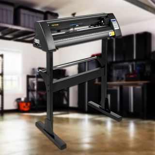 Tagliavinile da 28 Pollici, Tagliavinile con Alimentazione Carta 720 mm, Tagliavinile Plotter con Supporto da Pavimento Robusto per Carta Nera