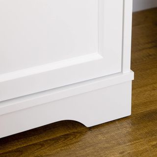 Credenza moderna da cucina con 3 cassetti e 3 porte in MDF, mobile multiuso con ripiano regolabile per cucina e soggiorno, 101x39x82 cm, bianco