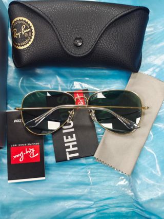 Gafas de Sol Ray-Ban Aviator Doradas Verdes