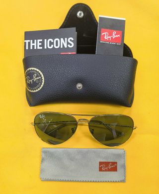 Gafas de Sol Ray-Ban Aviator Doradas Verdes