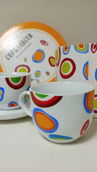Juego de café espresso multicolor