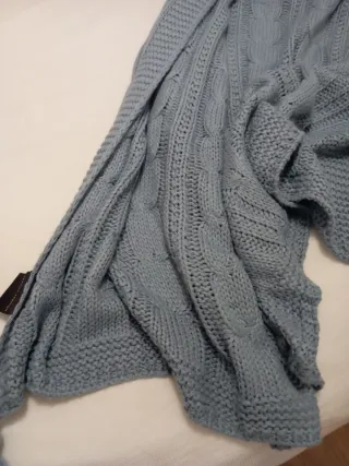 Colcha crochet primavera azul