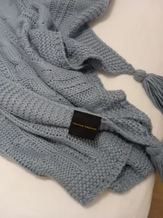 Colcha crochet primavera azul