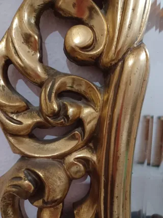 Espejo Antiguo Grande Cornucopia Dorado