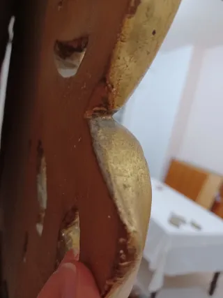 Espejo Antiguo Grande Cornucopia Dorado