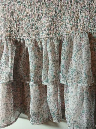 Gonna corta a balze floreale taglia S