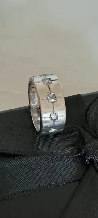 Anello Argento 925 Fascia Zirconi