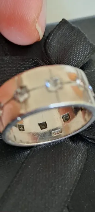 Anello Argento 925 Fascia Zirconi