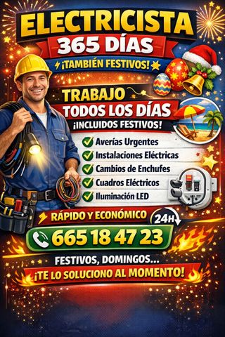 Electricista 365 Días (Festivos Incluidos)