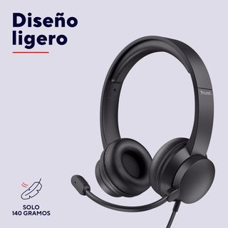 Trust USB Auriculares con Micrófono PC Ligero On E