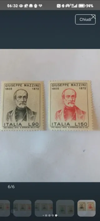 Serie completa 1972 Mazzini L.25 L.90 L.150