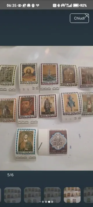 12 Francobolli Poste Vaticane 1974 Nuovi