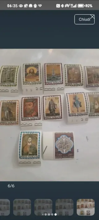 12 Francobolli Poste Vaticane 1974 Nuovi