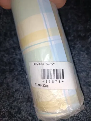 5 Rollos Papel Pintado VTV Cuadro Azul Amarillo