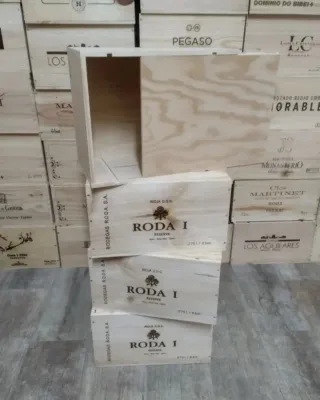 4 Scatole di legno con coperchio scorrevole