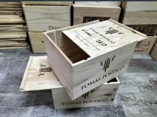 2 Scatole in legno con coperchio scorrevole