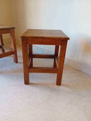 Juego de 2 taburetes de madera maciza