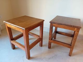 Juego de 2 taburetes de madera maciza