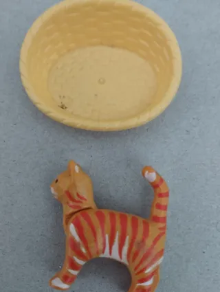 Playmobil gatto arancione e cesta