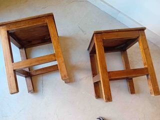 Taburetes de madera maciza (2 unidades)
