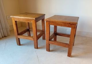 Taburetes de madera maciza (2 unidades)