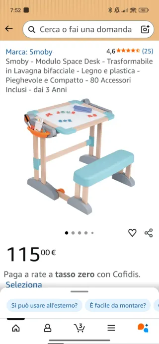 Lavagna per bambini con panchetta