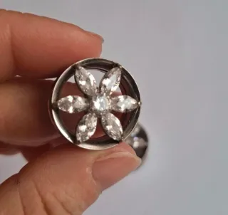 Pendientes dilatación flor brillantes acero 20mm